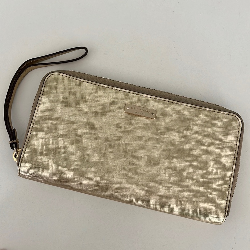 Kate Spade gold wristlet